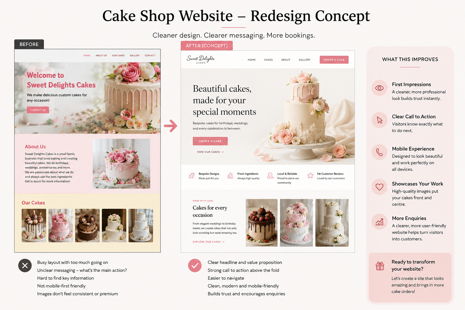 Cake Shop website redesign concept